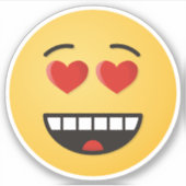Glimlend gezicht met hartvormige ogen sticker (Voorkant)