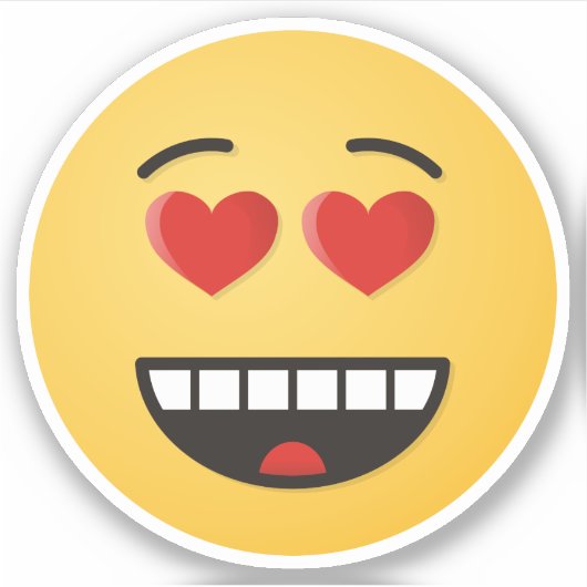 Glimlend gezicht met hartvormige ogen sticker (Voorkant)