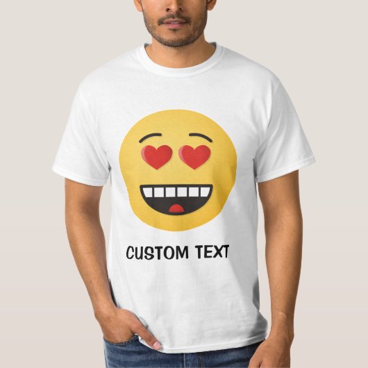 Glimlend gezicht met hartvormige ogen t-shirt (Voorkant)