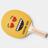 Glimlend gezicht met hartvormige ogen tafeltennisbatje (Zijkant)