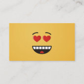 Glimlend gezicht met hartvormige ogen visitekaartje (Achterkant)