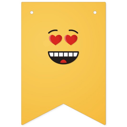 Glimlend gezicht met hartvormige ogen vlaggetjes (Tweede vlag)