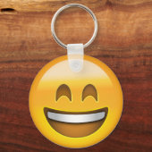 Glimlend gezicht met open mond en glimlachende oge sleutelhanger (Voorkant)