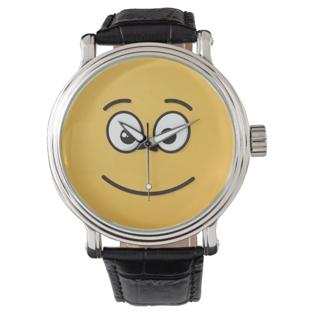 Glimlend gezicht met open ogen horloge (Voorkant)