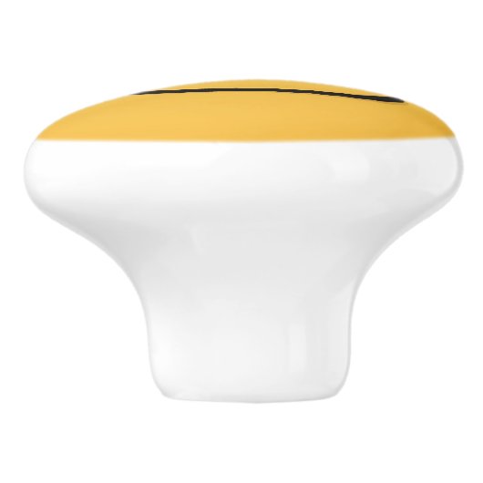 Glimlend gezicht met open ogen keramische knop (Zijkant)