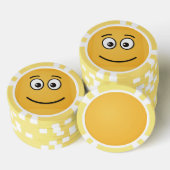 Glimlend gezicht met open ogen poker chips (Opstapeling)