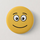 Glimlend gezicht met open ogen ronde button 5,7 cm (Voorkant)