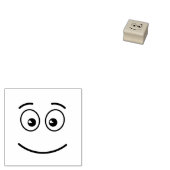 Glimlend gezicht met open ogen rubberstempel (Gestempeld)