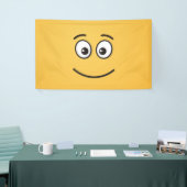 Glimlend gezicht met open ogen spandoek (Beurs)