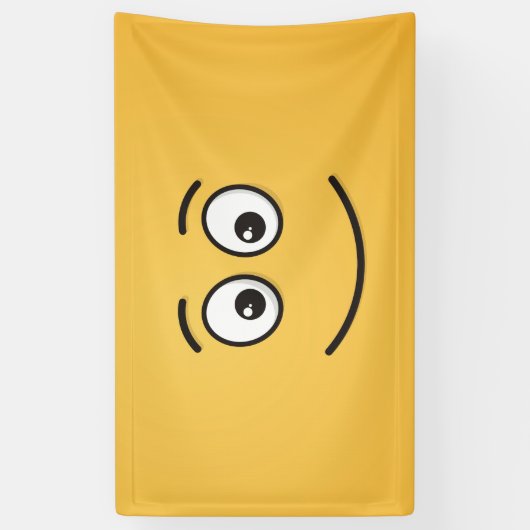 Glimlend gezicht met open ogen spandoek (Verticaal)