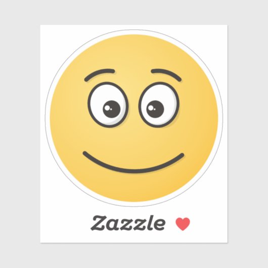 Glimlend gezicht met open ogen sticker (Vel)