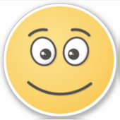 Glimlend gezicht met open ogen sticker (Voorkant)