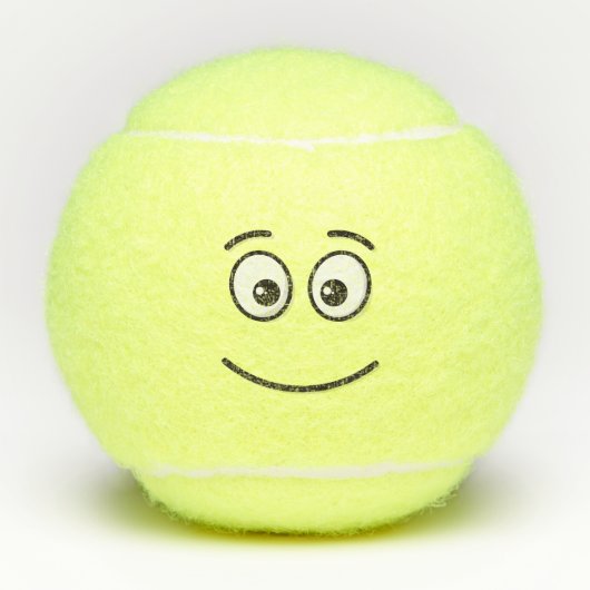 Glimlend gezicht met open ogen tennisballen (Voorkant)
