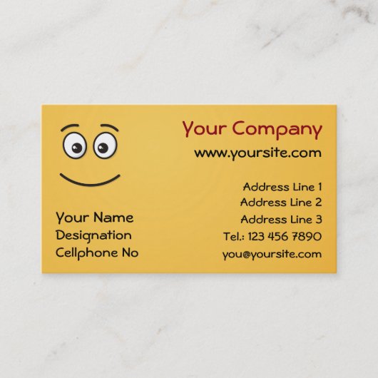 Glimlend gezicht met open ogen visitekaartje (Voorkant)
