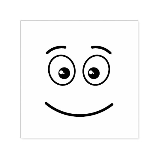 Glimlend gezicht met open ogen zelfinktende stempel (Design)