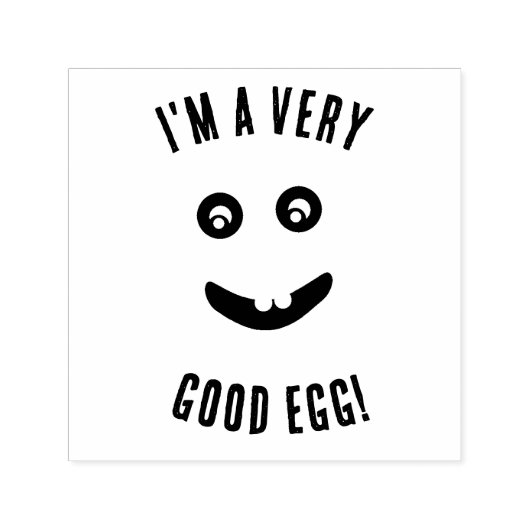 Glimlend gezicht met tekst Zeer goed Eiwitrubberen Zelfinktende Stempel (Design)