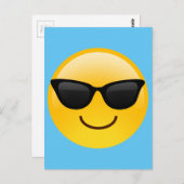 Glimlend gezicht met zonnebrillen Cool Emoji Briefkaart (Voorkant / Achterkant)