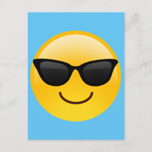 Glimlend gezicht met zonnebrillen Cool Emoji Briefkaart