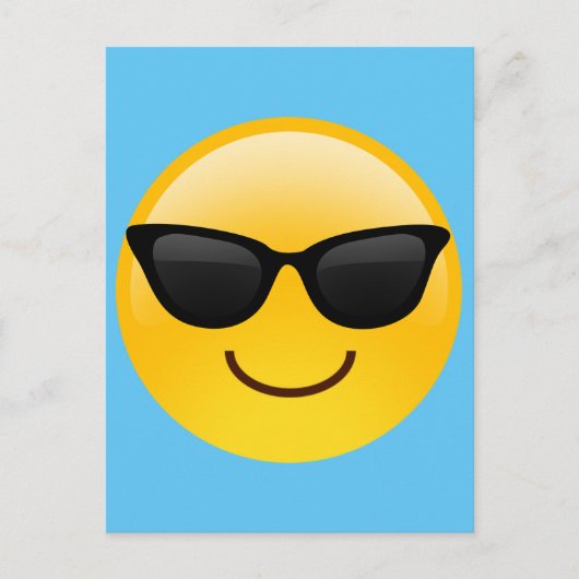 Glimlend gezicht met zonnebrillen Cool Emoji Briefkaart (Voorkant)