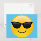Glimlend gezicht met zonnebrillen Cool Emoji Briefkaart (Voorkant / Achterkant)