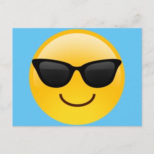 Glimlend gezicht met zonnebrillen Cool Emoji Briefkaart (Voorkant)