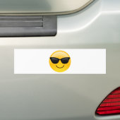 Glimlend gezicht met zonnebrillen Cool Emoji Bumpersticker (Op auto)