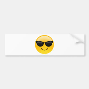 Glimlend gezicht met zonnebrillen Cool Emoji Bumpersticker