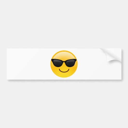 Glimlend gezicht met zonnebrillen Cool Emoji Bumpersticker (Voorkant)