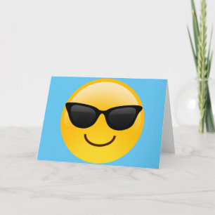 Glimlend gezicht met zonnebrillen Cool Emoji Kaart