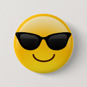 Glimlend gezicht met zonnebrillen Cool Emoji Ronde Button 5,7 Cm (Voorkant)