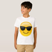 Glimlend gezicht met zonnebrillen Cool Emoji T-shirt (Voorkant volledig)