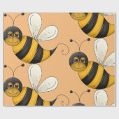 Glimlende bij cadeaupapier (Vlak)