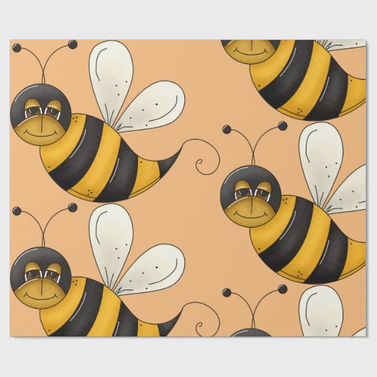 Glimlende bij cadeaupapier (Vlak)