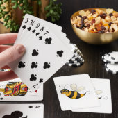 Glimlende bij pokerkaarten (Insitu)