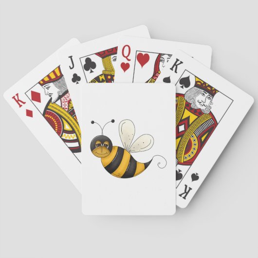 Glimlende bij pokerkaarten (Achterkant)