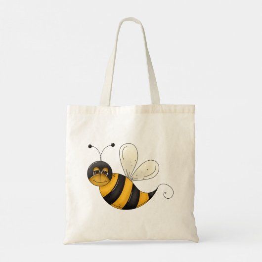 Glimlende bij tote bag (Achterkant)