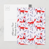 Glimlende bossen bos Greenery Red Fox Briefkaart (Voorkant / Achterkant)