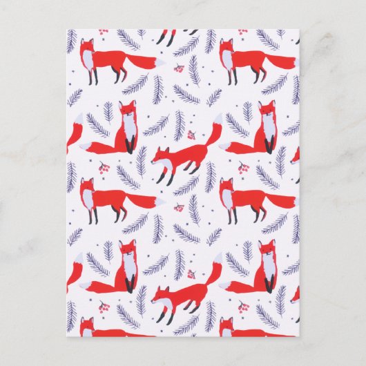 Glimlende bossen bos Greenery Red Fox Briefkaart (Voorkant)