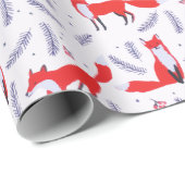 Glimlende bossen bos Greenery Red Fox Cadeaupapier (Rol Hoek)