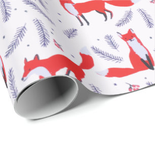 Glimlende bossen bos Greenery Red Fox Cadeaupapier