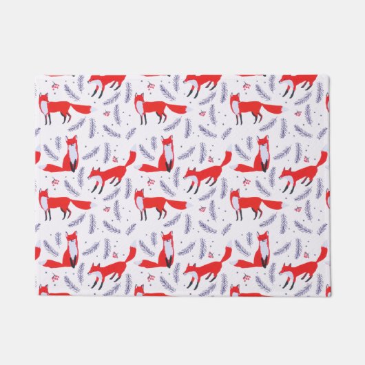Glimlende bossen bos Greenery Red Fox Deurmat (Voorkant)