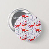 Glimlende bossen bos Greenery Red Fox Ronde Button 5,7 Cm (Voorkant /achterkant)