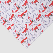 Glimlende bossen bos Greenery Red Fox Tissuepapier (Detail)