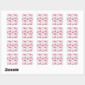Glimlende bossen bos Greenery Red Fox Vierkante Sticker (Vel)
