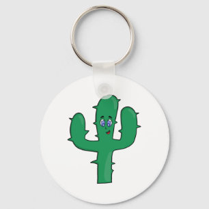 glimlende cactus sleutelhanger