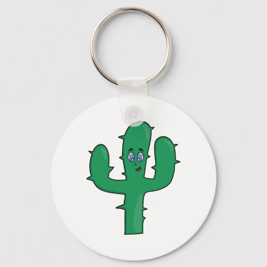 glimlende cactus sleutelhanger (Voorkant)