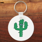 glimlende cactus sleutelhanger (Voorkant)