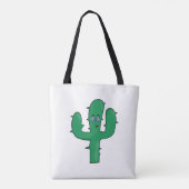 glimlende cactus tote bag (Achterkant)