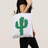 glimlende cactus tote bag (Dichtbij)