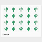 glimlende cactus vierkante sticker (Vel)